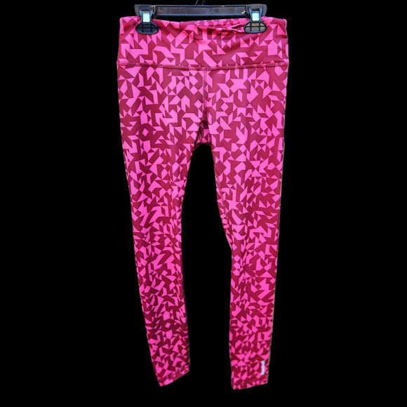 Reebok Geometic Print Pink Burgundy Women's Leggings Size Small Ankle Length - Picture 12 of 12